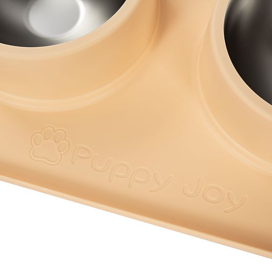 Fém Tál Kutya vagy Macska Számára Csúszásmentes Talppal Bézs PJ-089