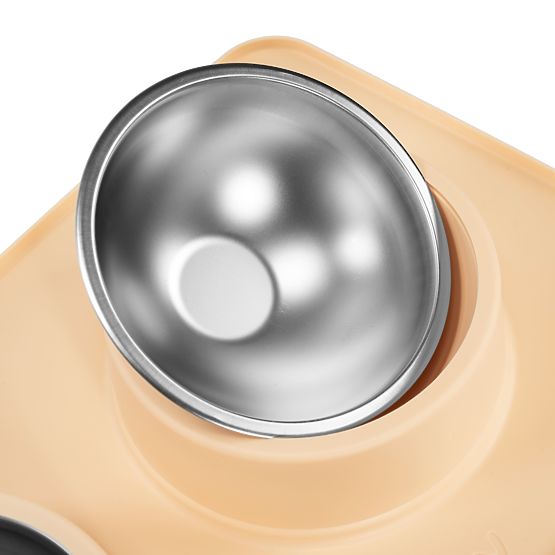 Fém Tál Kutya vagy Macska Számára Csúszásmentes Talppal Bézs PJ-089