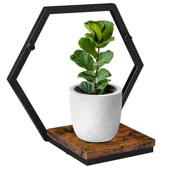 Fém virágtartó polc fekete Honung Rustic loft