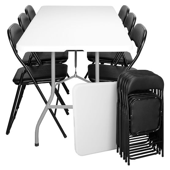 FETA WHITE 180 cm-es vendéglátó készlet + 6 BASICO szék