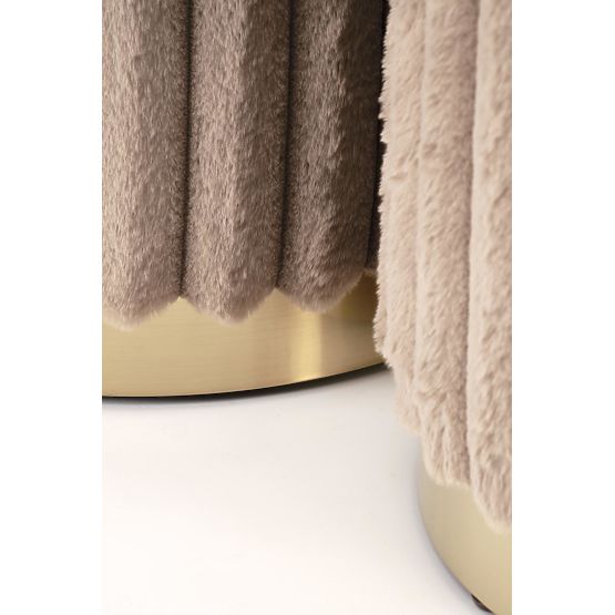 FIDO 2 darabos puff készlet, cappuccino / arany (1p=1kpl)