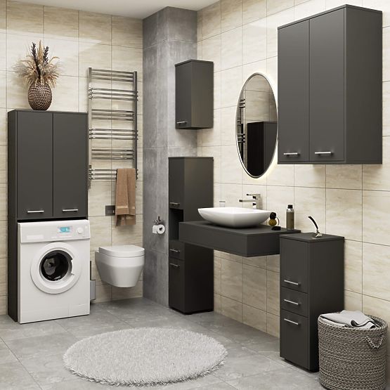 FIN 180 MOSDÓ OSZLOP MOSÓGÉPHEZ TELJES 2D - SZÜRKE