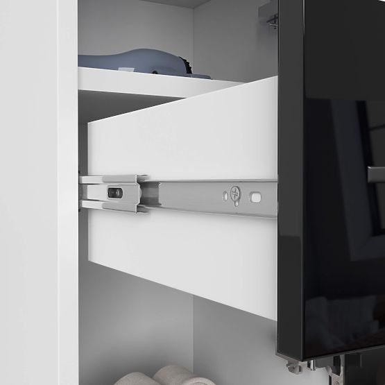 FIN FÜRDŐSZOBA SZEKRÉNY OSZLOP 30 2D 1SZ 85cm FEKETE FÉNYES