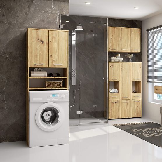 FIN FÜRDŐSZOBAI POLC MOSÓGÉP FÖLÉ ARTISAN TÖLGY