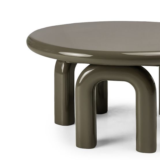 Flambe dohányzóasztal 80 cm, zöld/szürke, fényes