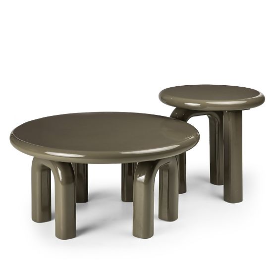 Flambe oldalsó asztal 50 cm, zöld/szürke, fényes