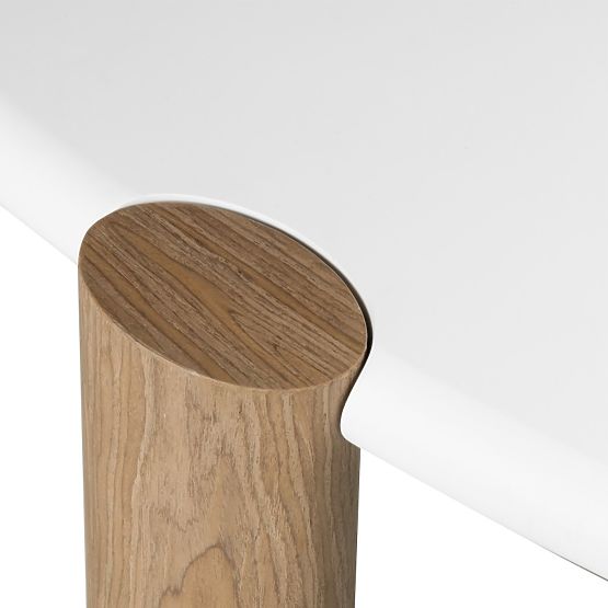 Floe dohányzóasztal 125 cm, fehér/dió