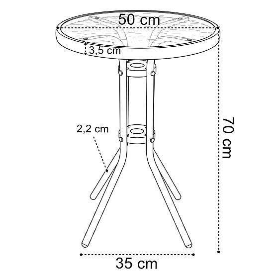 FLORA kerti bútor szett asztal + 2 szék