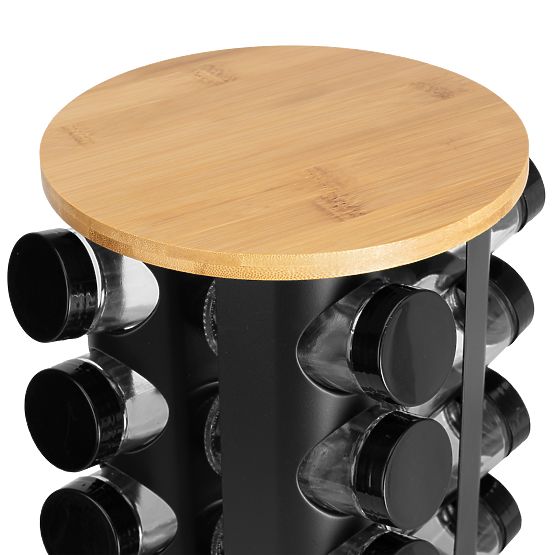 Forgó fűszertartó ROMERO 16 üveg + 72 matrica