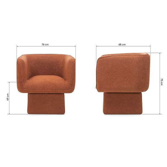 Forgószék One réz, boucle