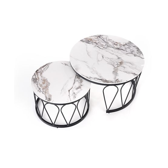 FORMOSA 2 pad készlet, fehér márvány / fekete (2p=1db)