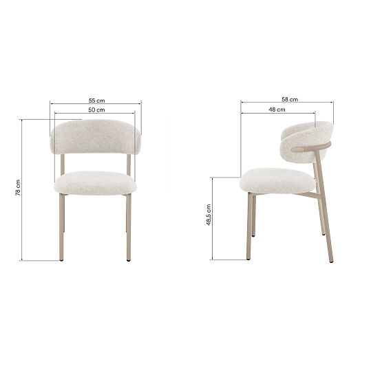 Fresno étkezőszék, bézs