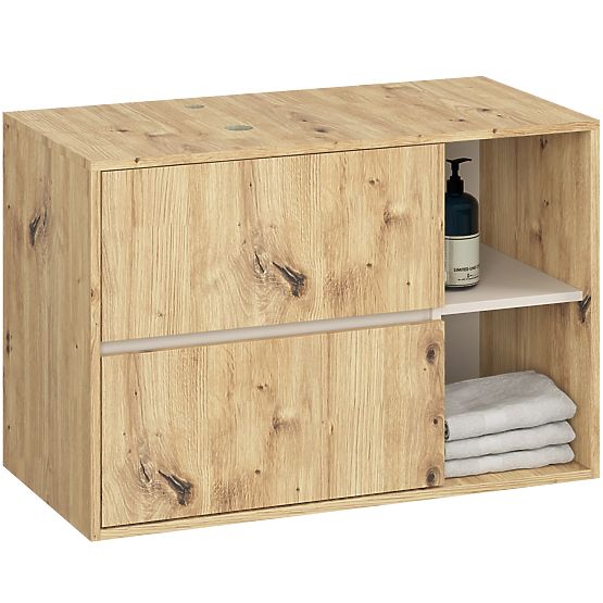 FÜGGŐ FÜRDŐSZOBAI BÚTOR SZETT NYÍLÁSOKKAL VAMI ARTISAN TÖLGY / KASMÍR