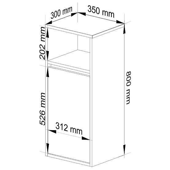 FÜGGŐ FÜRDŐSZOBAI SZEKRÉNY VAMI W35 1D 1W TÖLGY CRAFT / FEKETE