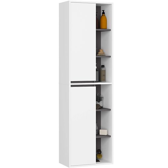 FÜGGESZTETT FÜRDŐSZOBAI BÚTOR SZETT NYÍLÁSOKKAL VAMI FEHÉR / GRAFIT SZÜRKE