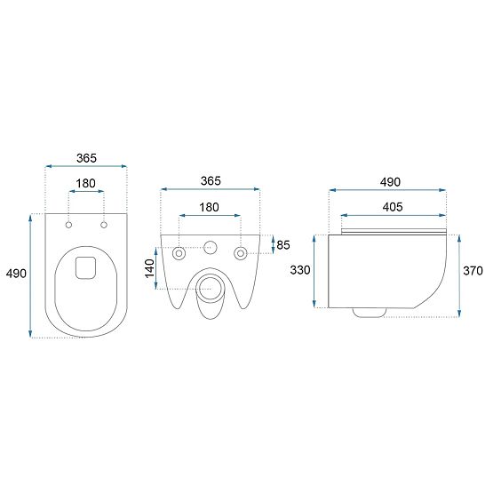 Függesztett WC-csésze Rea Carlo Mini Tornado ARANY SZEGÉLY