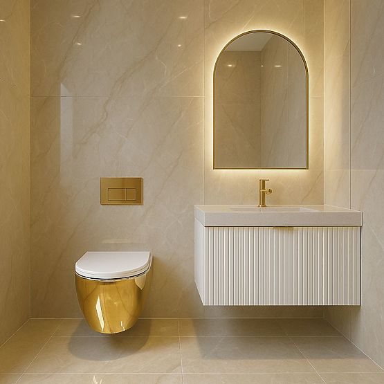 Függesztett WC-csésze Rea Carlo Mini Tornado NF Arany Fehér