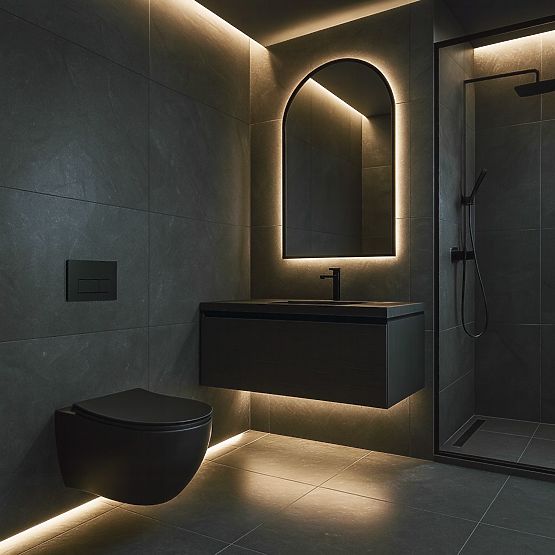 Függesztett WC csésze Rea Carlo Mini Tornado NF FEKETE MATT