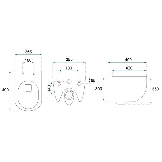 Függesztett WC-csésze Rea Carlo Mini Tornado NFQ GOLD EDGE