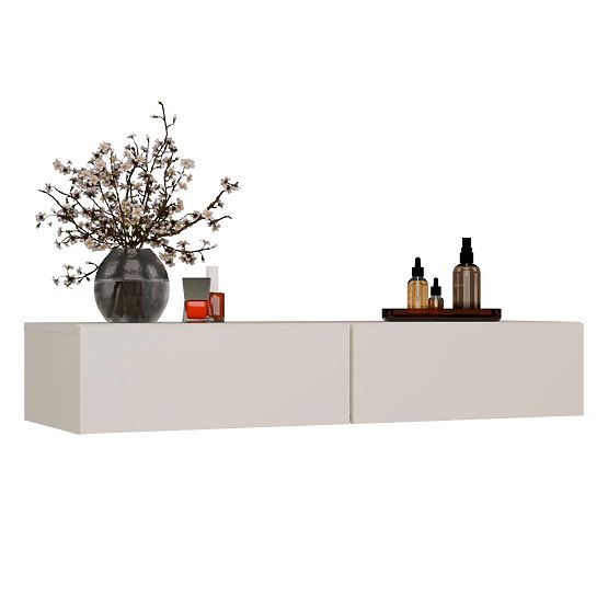 Függő Kozmetikai Fésülködőasztal MIKA 110 cm 2 Fiókkal Hálószobába KAŠMÍR Bézs