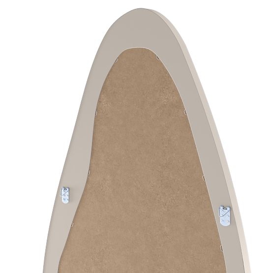 Függő tükör fa keretben Mara, 180x80 cm, szabálytalan alak, krémszínű