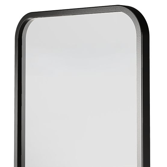 Függő tükör fa keretben Spira 60x160 cm, téglalap alakú, lekerekített, fekete