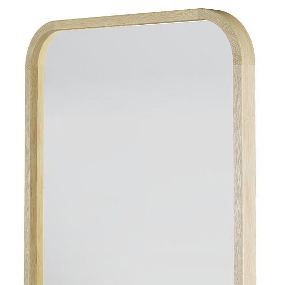 Függő tükör fa keretben Spira 60x160 cm, téglalap alakú, lekerekített, természetes