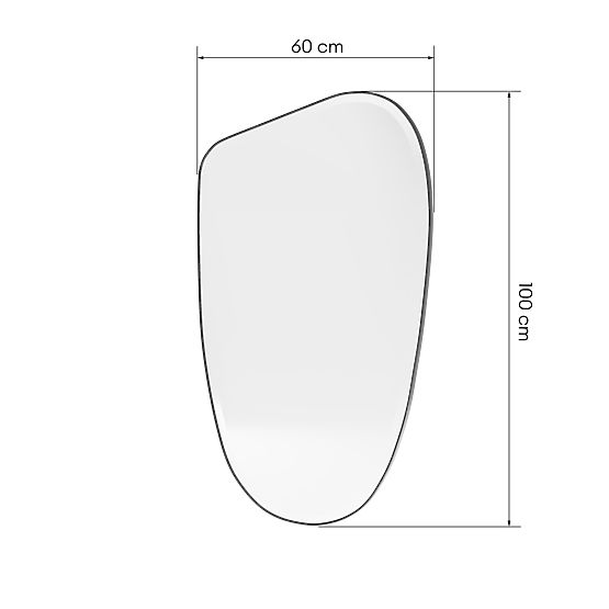 Függő tükör fekete keretben Frivatti, 60x100 cm, szabálytalan alak
