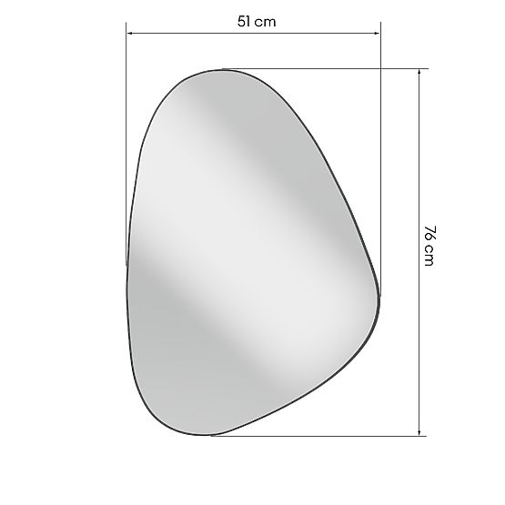 Függő tükör fekete keretben Libia, 76x51 cm, szabálytalan alak