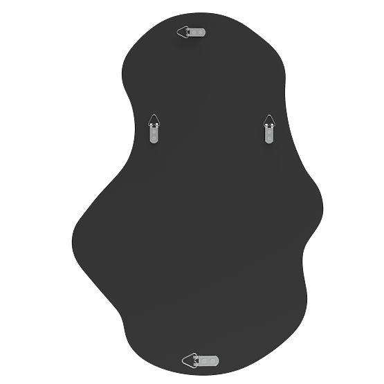 Függő tükör fekete keretben Zoe, 80x55 cm, szabálytalan alak