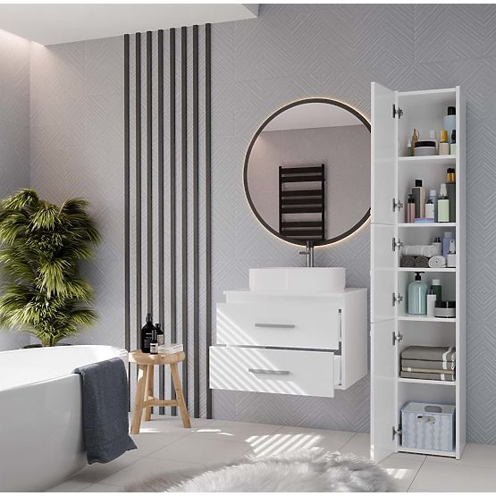 FÜRDŐSZOBAI MOSDÓ ALATTI SZEKRÉNY NEL 60 KÉT FIÓKKAL FEHÉR