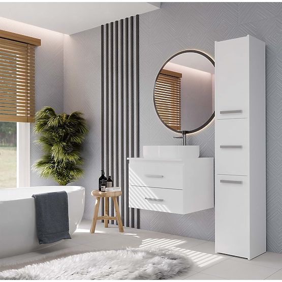 FÜRDŐSZOBAI MOSDÓ ALATTI SZEKRÉNY NEL 60 KÉT FIÓKKAL FEHÉR