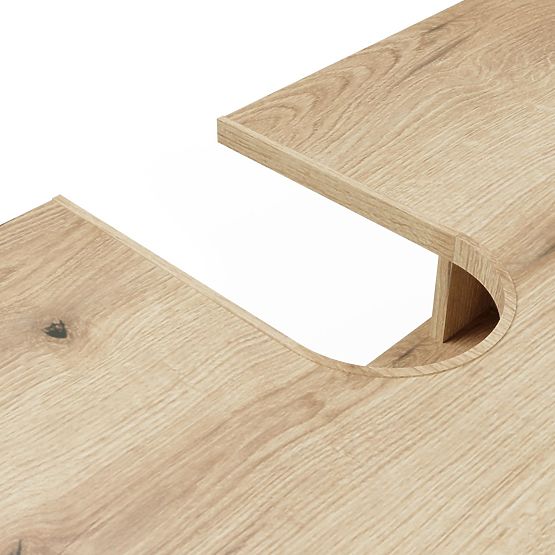 FÜRDŐSZOBAI MOSDÓ ALATTI SZEKRÉNY TIGO 1D2S EVOKE TÖLGY 140 CM 2 FIÓK ROVÁSSAL ELLÁTOTT ELŐLAP FELFÜ