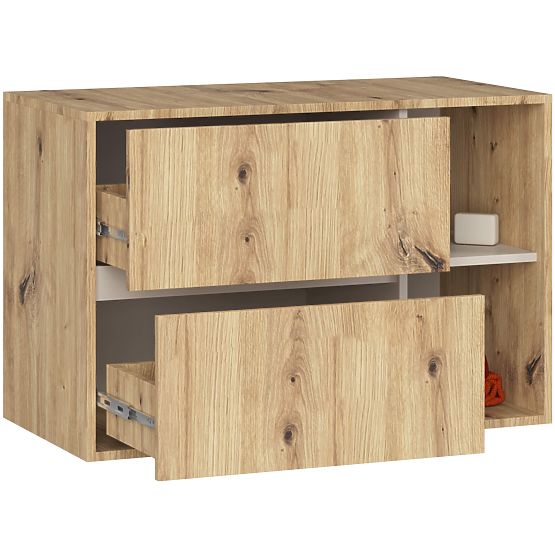 FÜRDŐSZOBAI MOSDÓ ALATTI SZEKRÉNY VAMI W90 2SZ 2P DUB ARTISAN / KAŠMÍR
