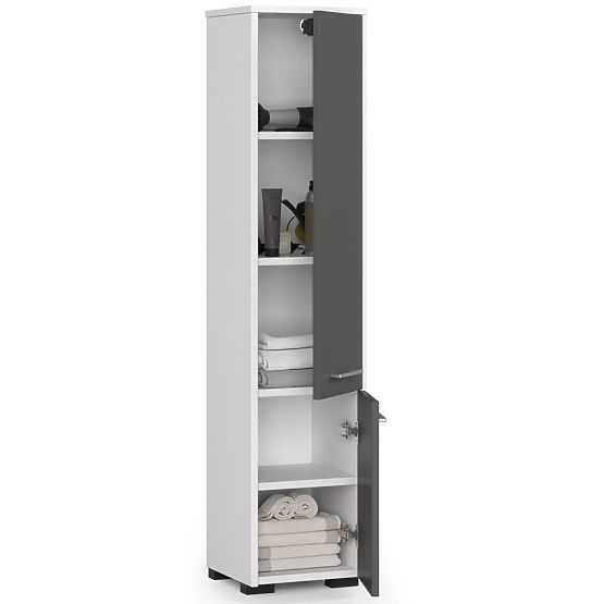 FÜRDŐSZOBAI POLC FIN OSZLOP 30 2D 140cm FEHÉR / SZÜRKE