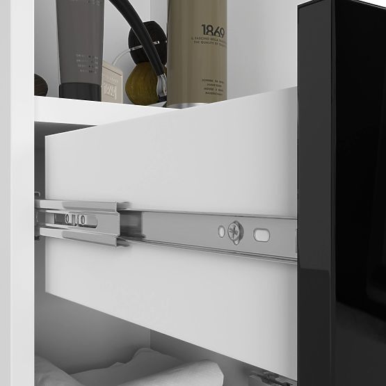 FÜRDŐSZOBAI POLC FIN OSZLOP 30 2D 1SZ 1W 140cm PK FEKETE FÉNYES