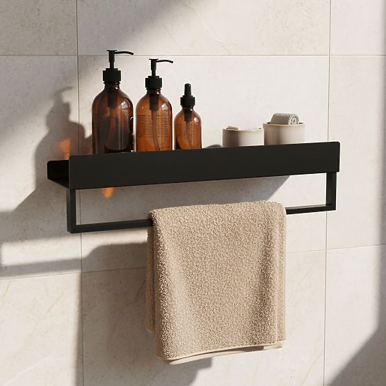 Fürdőszobai polc SF01 45cm fekete matt