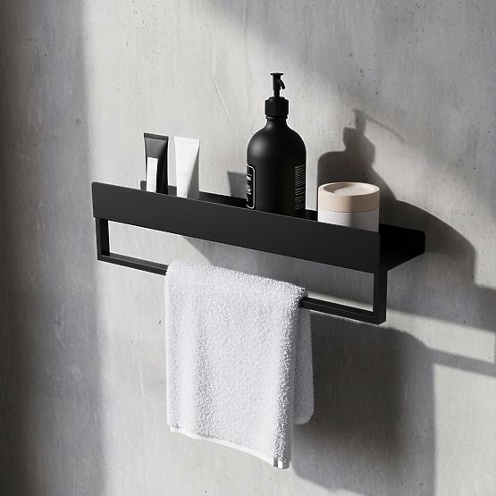 Fürdőszobai polc SF01 45cm fekete matt