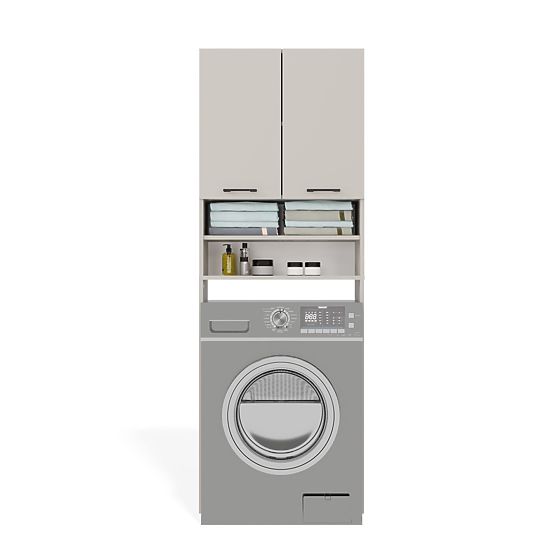 Fürdőszobai szekrény mosógép fölé POLA DK KASMÍR BÉZS Polc Oszlop 180X64X30