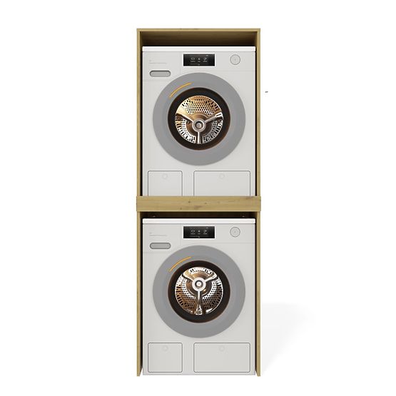 Fürdőszobai szekrény mosógéphez és szárítógéphez POLA TWIN Polc Oszlop DUB ARTISAN