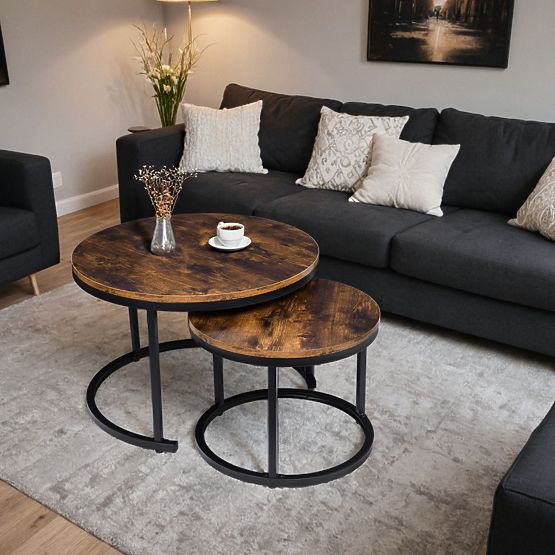 Galen Rustic loft asztalok készlete