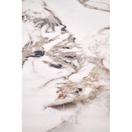 GARET kerek asztal, fehér márvány / fekete (2p=1ks)