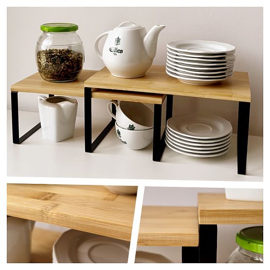 GINGER bambusz polcok szettje, 2 darab