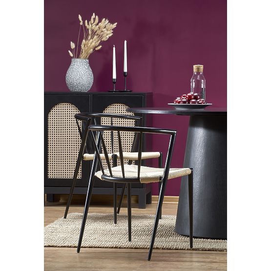 GINTER kerek asztal, fekete (2p=1ks)