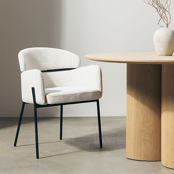 Granda étkezőszék, ekrü/fekete lábak