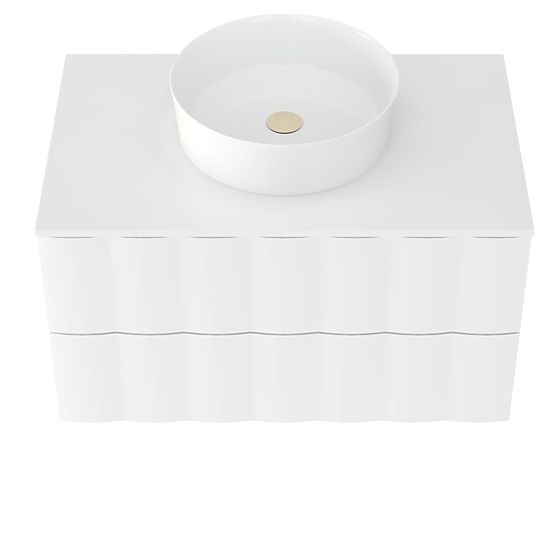 Grita 80 cm-es mosdó alatti szekrény, fehér, hullámos előlap