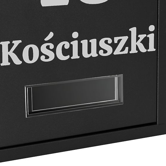 Gustav fekete postaláda feliratokkal