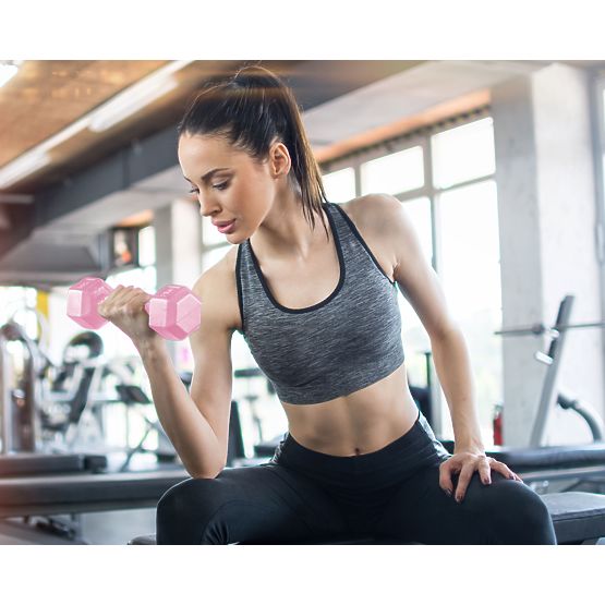 Hatszögletű súlyzók készlet 2x4 kg fitnesz súlyok rózsaszín ModernHome