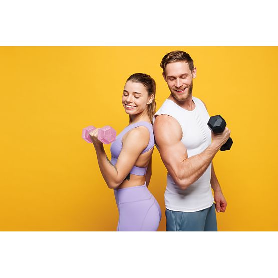 Hatszögletű súlyzókészlet 2x3 kg edző súlyok fitnesz rózsaszín ModernHome