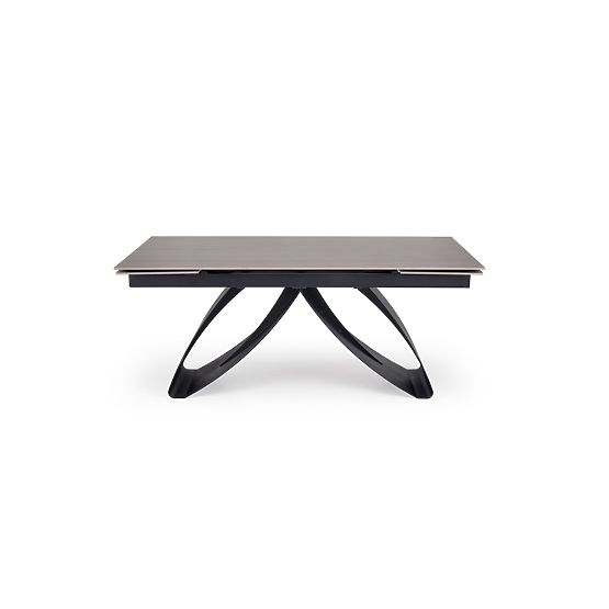 HILARIO kinyitható asztal, asztallap - dió, lábak - fekete (3p=1db)